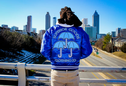 Royal Blue Lux Satin Bomber