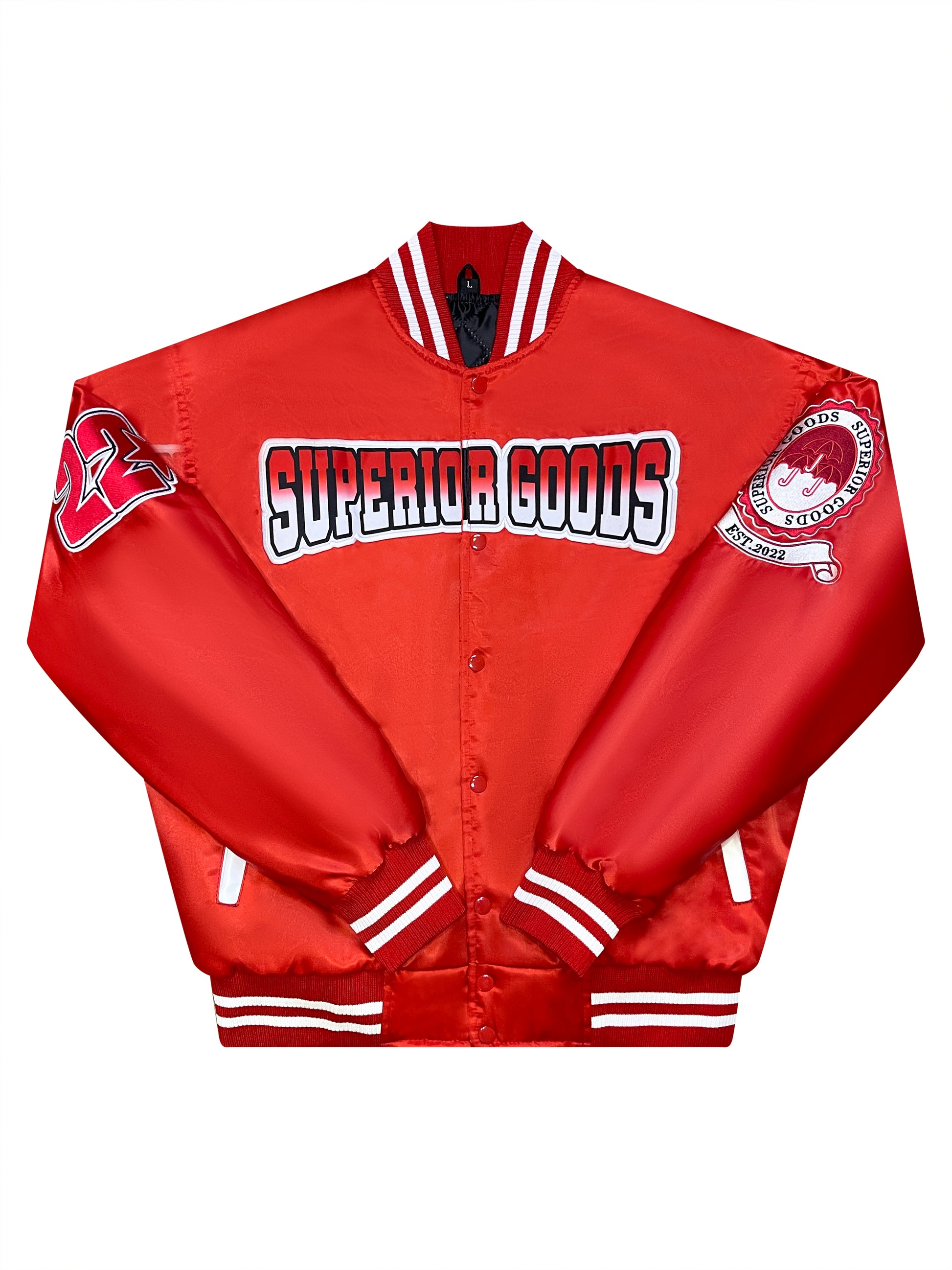 Royal Red Lux Satin Bomber